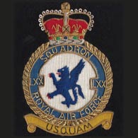 70 Squadron Wire Blazer Badge